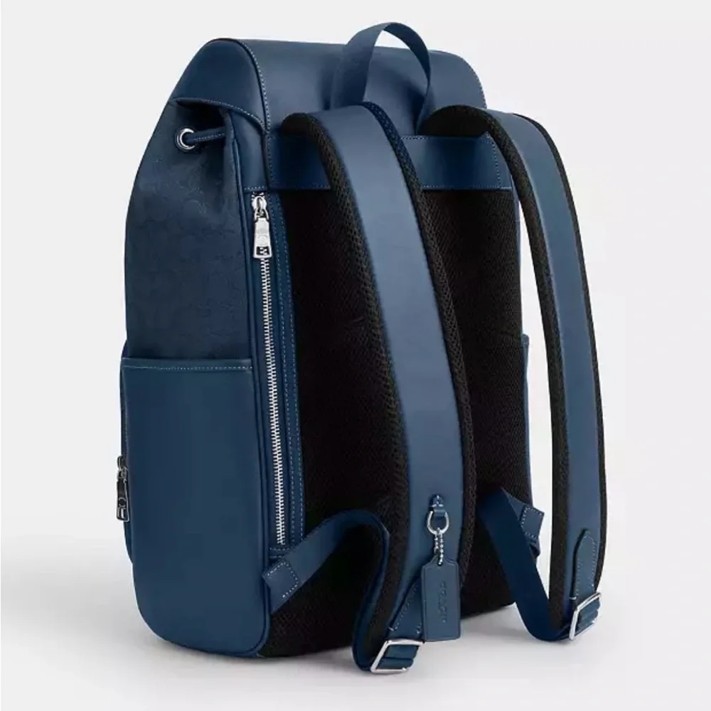 Coach Racer Backpack In Signature Jacquard - Picture 2 of 6